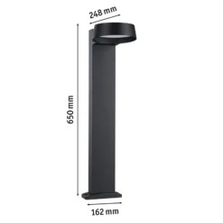Paulmann Bolardo luminoso LED Capea Grand, antracita 65 cm aluminio IP44