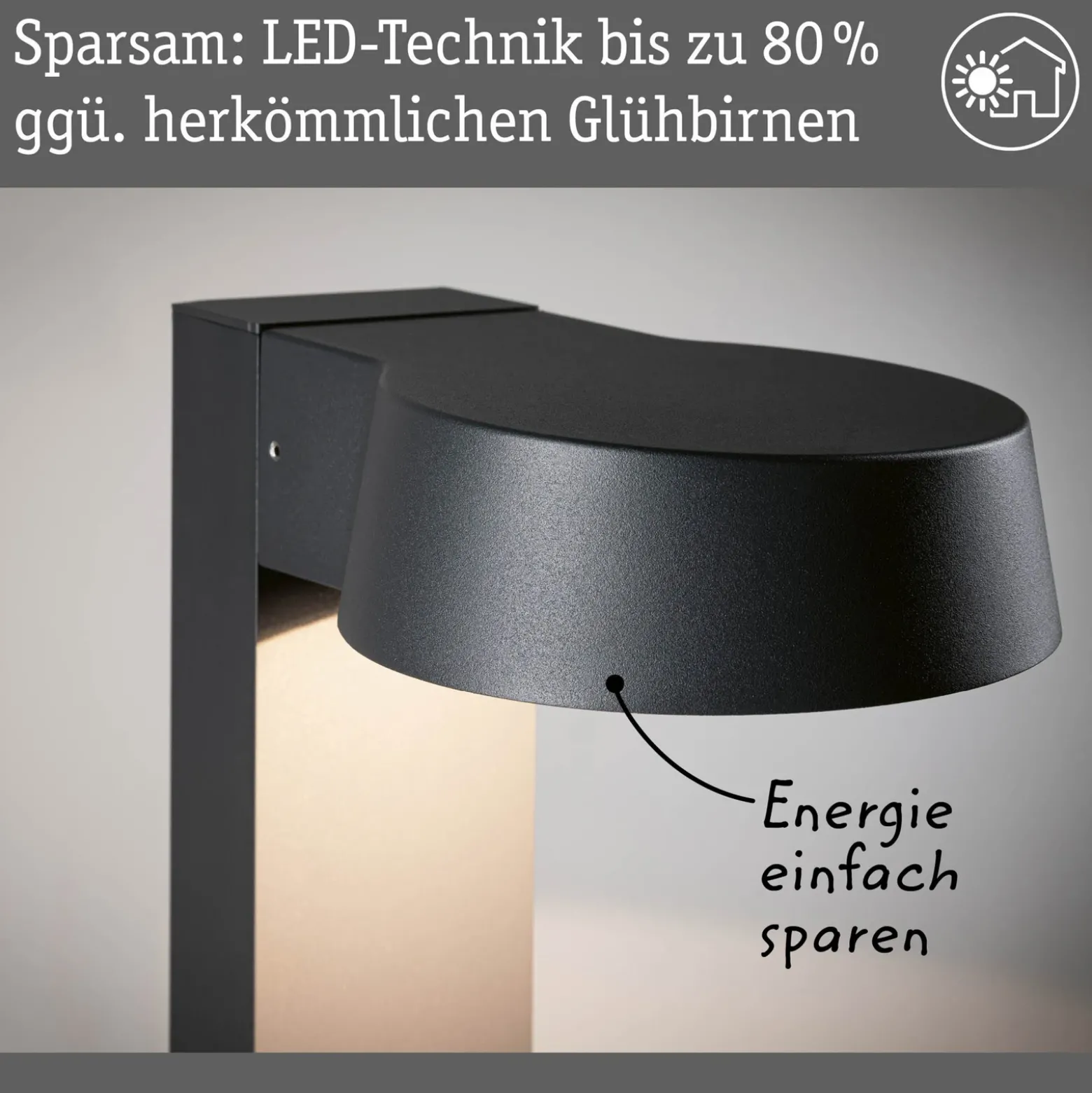 Paulmann Bolardo luminoso LED Capea Grand, antracita 65 cm aluminio IP44