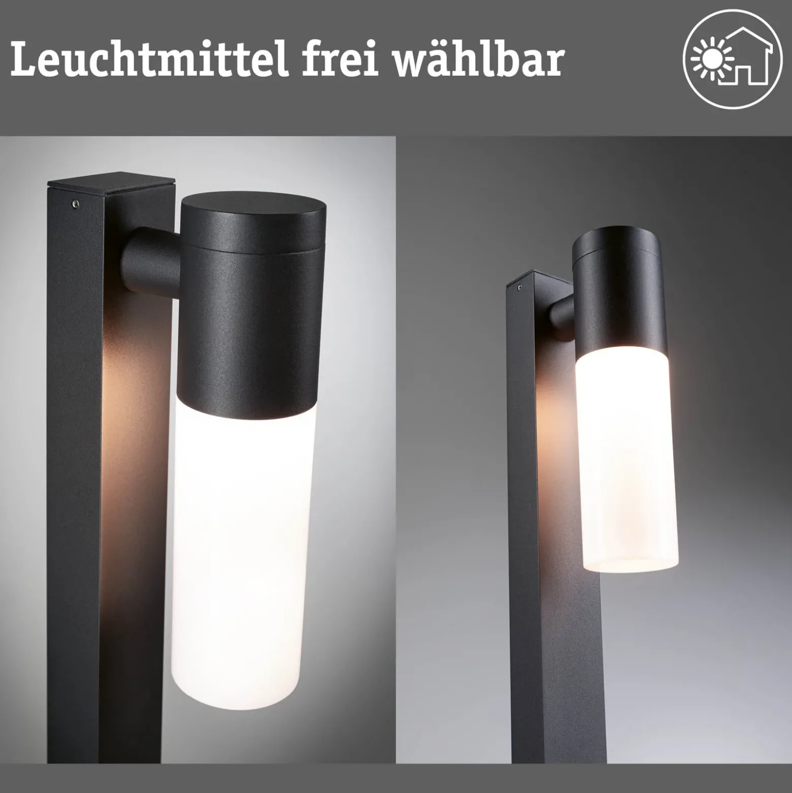 Paulmann Bolardo luminoso Tralia, antracita Altura 65 cm Aluminio IP44 E27