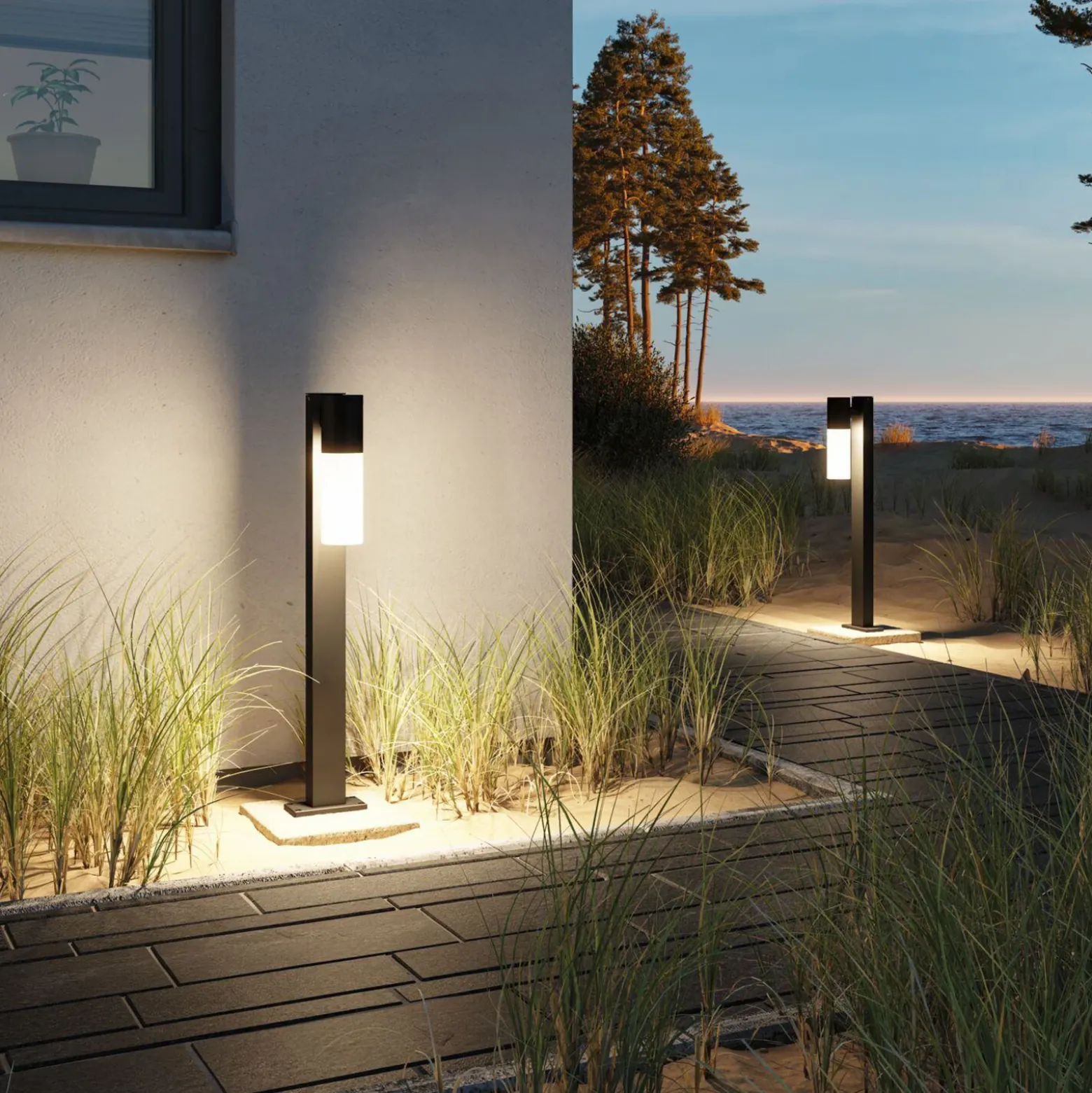 Paulmann Bolardo luminoso Tralia, antracita Altura 65 cm Aluminio IP44 E27