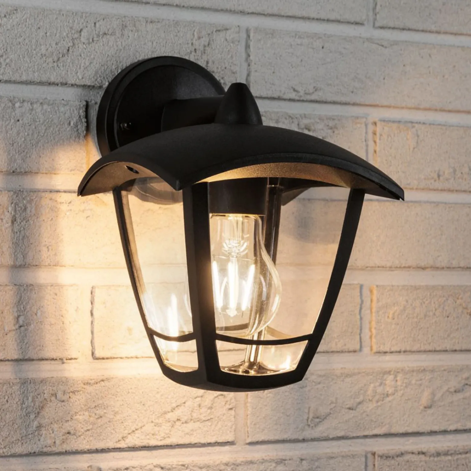 Paulmann Classic curved aplique exterior, abajo