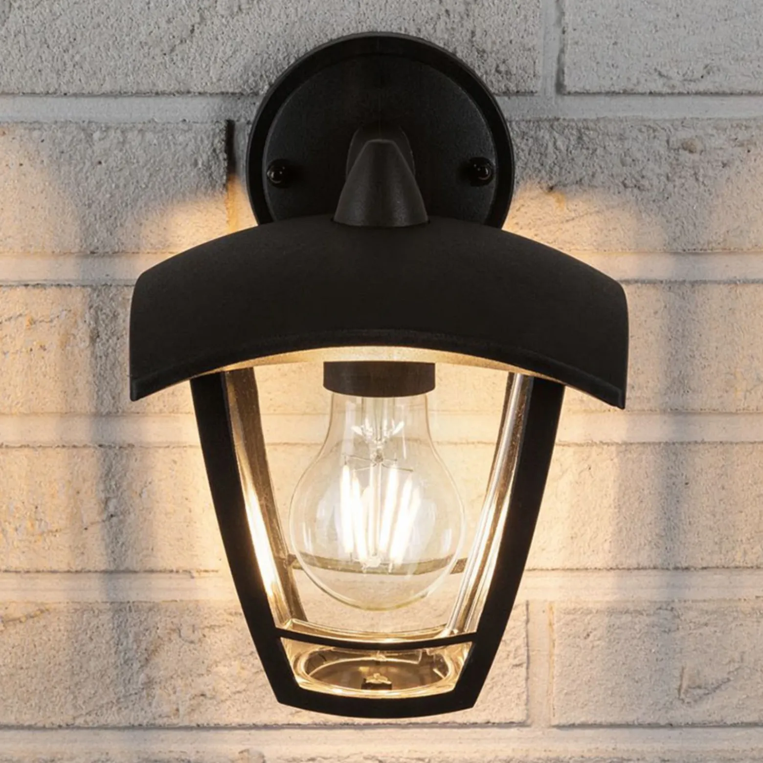Paulmann Classic curved aplique exterior, abajo