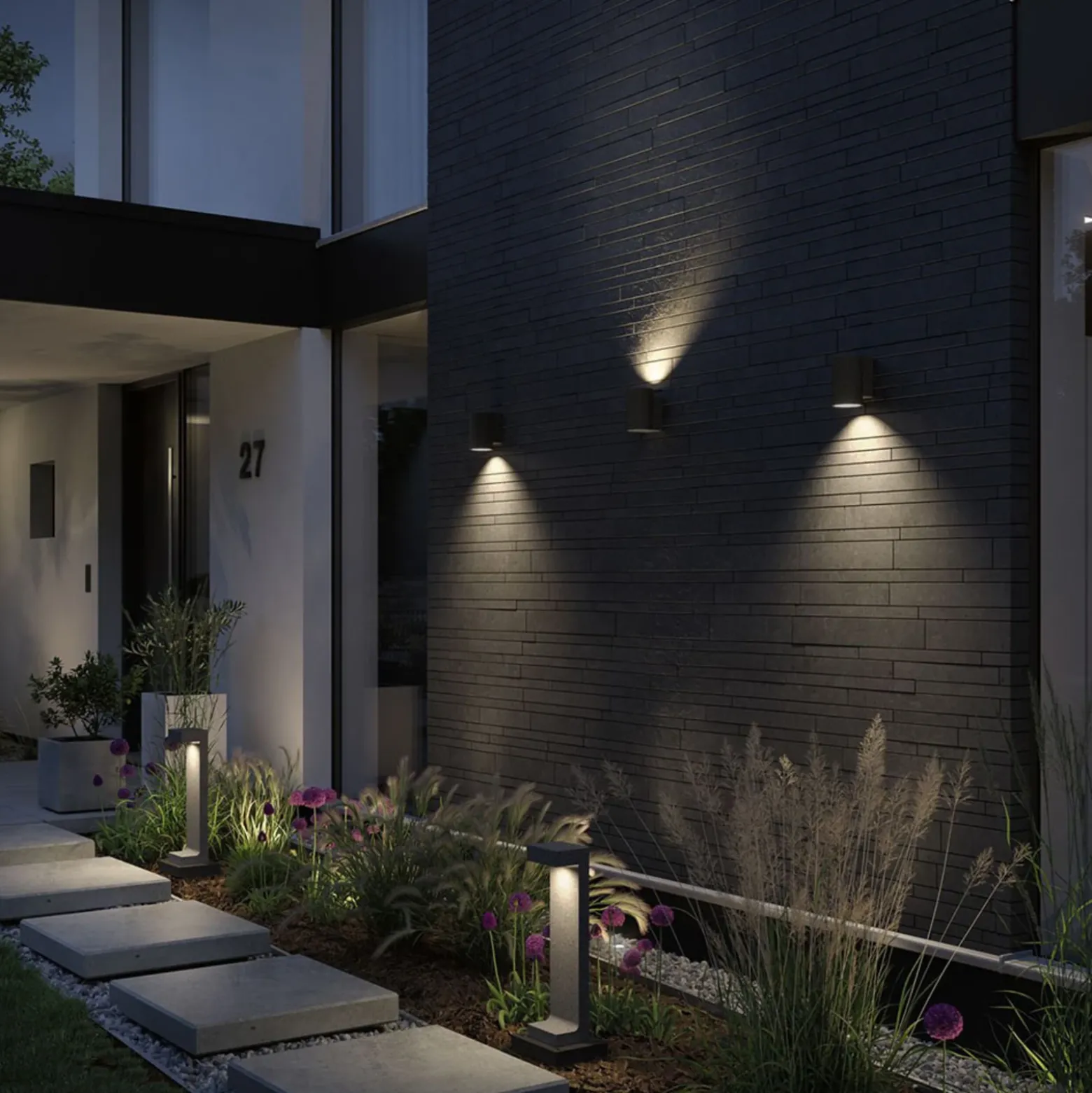 Paulmann Concrea aplique LED exterior, cilíndrico