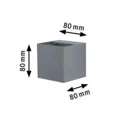Paulmann Cybo aplique LED para exterior, 2700 K, 8 x 8 cm, gris