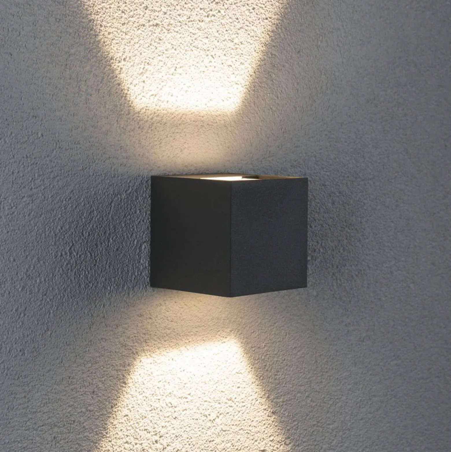 Paulmann Cybo aplique LED para exterior, 2700 K, 8 x 8 cm, gris