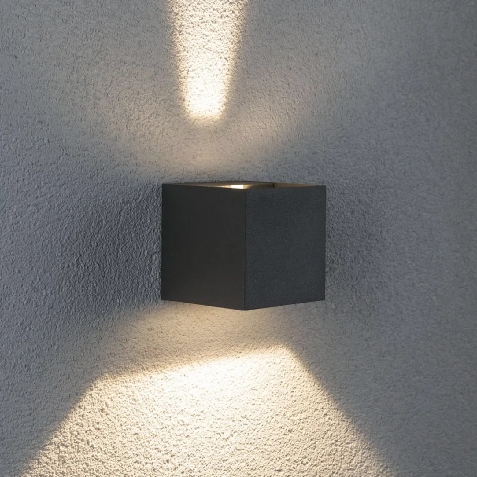 Paulmann Cybo aplique LED para exterior, 2700 K, 8 x 8 cm, gris