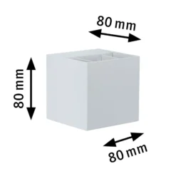 Paulmann Cybo Aplique LED para exteriores, 2.700 K, 8 x 8 cm, blanco