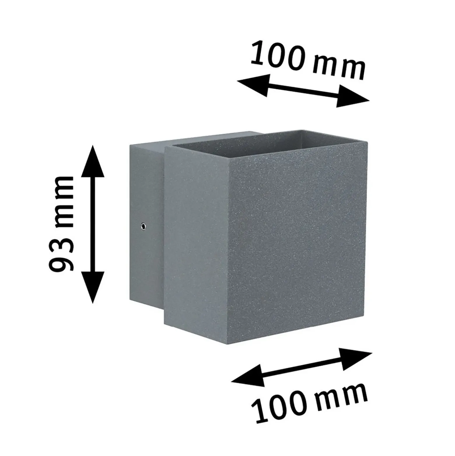 Paulmann Cybo Aplique LED para exteriores, 2.700 K, 10x10 cm, gris