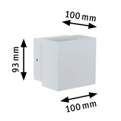 Paulmann Cybo Aplique LED para exteriores, 2.700 K, 10x10 cm, blanco