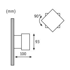 Paulmann Cybo Aplique LED para exteriores, 2.700 K, 10x10 cm, blanco