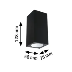 Paulmann Flame aplique 2 luces 12,8cm antracita