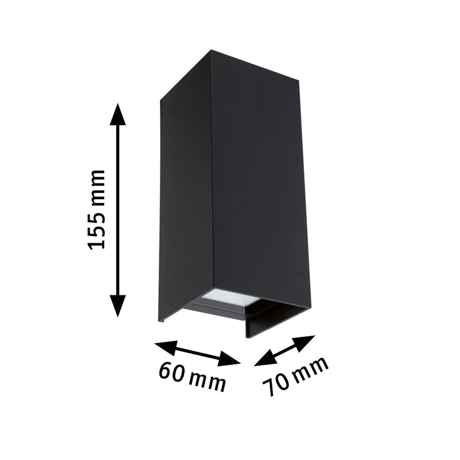 Paulmann Flame aplique 2 luces 15,5cm antracita