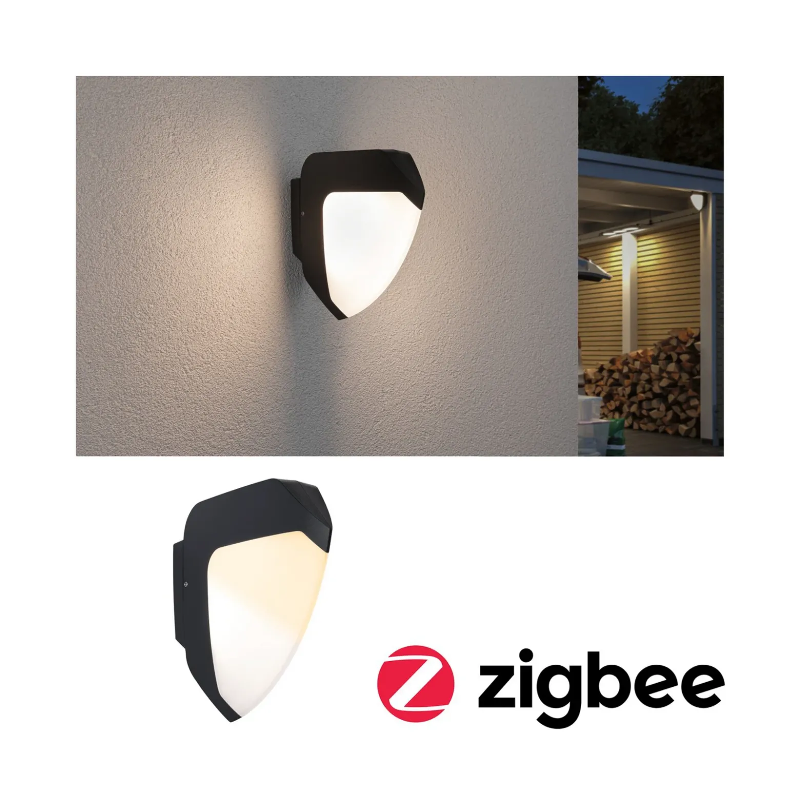 Paulmann Ikosea Aplique LED para exterior, ZigBee 3.0