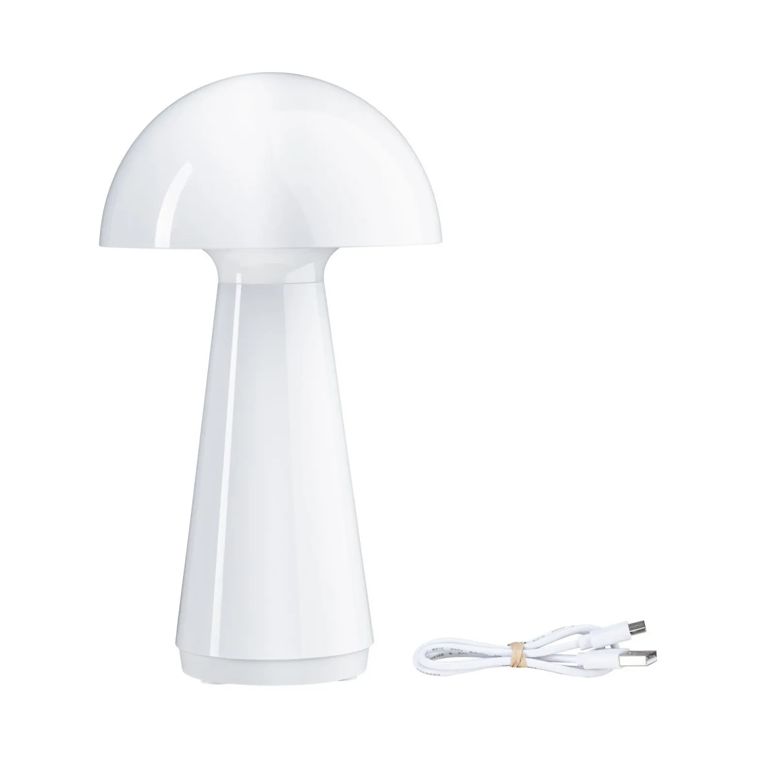 Paulmann lámpara de mesa LED recargable Onzo, blanca, plástico, IP44