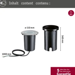 Paulmann Lámpara de suelo empotrable LED Suelo, redonda, RGBW, ZigBee