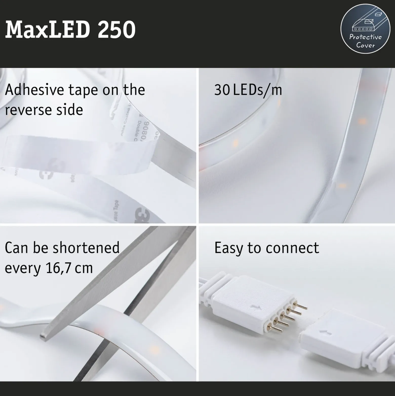 Paulmann MaxLED 250 tira IP44 luz diurna 1m