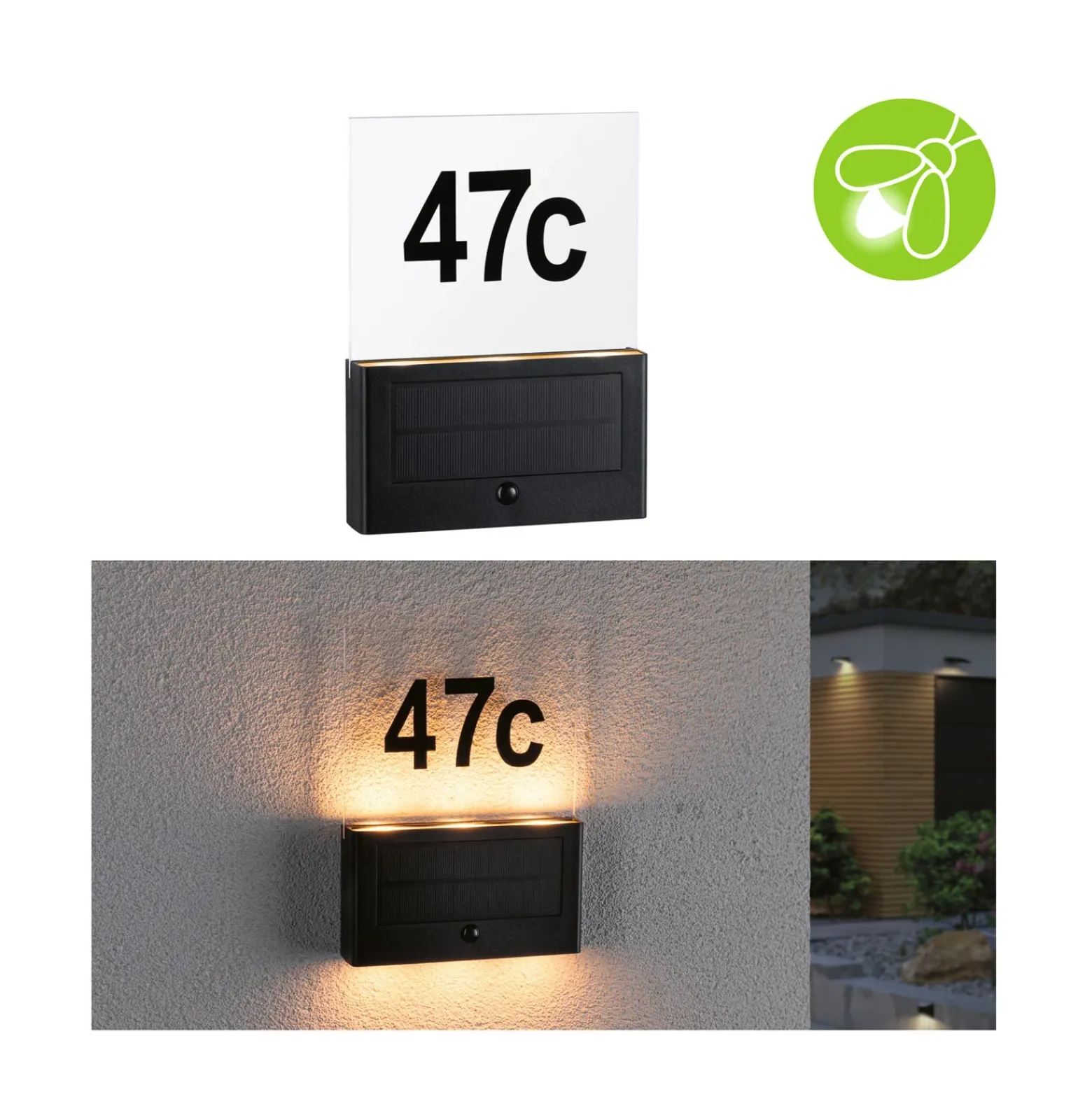Paulmann Neda aplique LED, número de casa solar