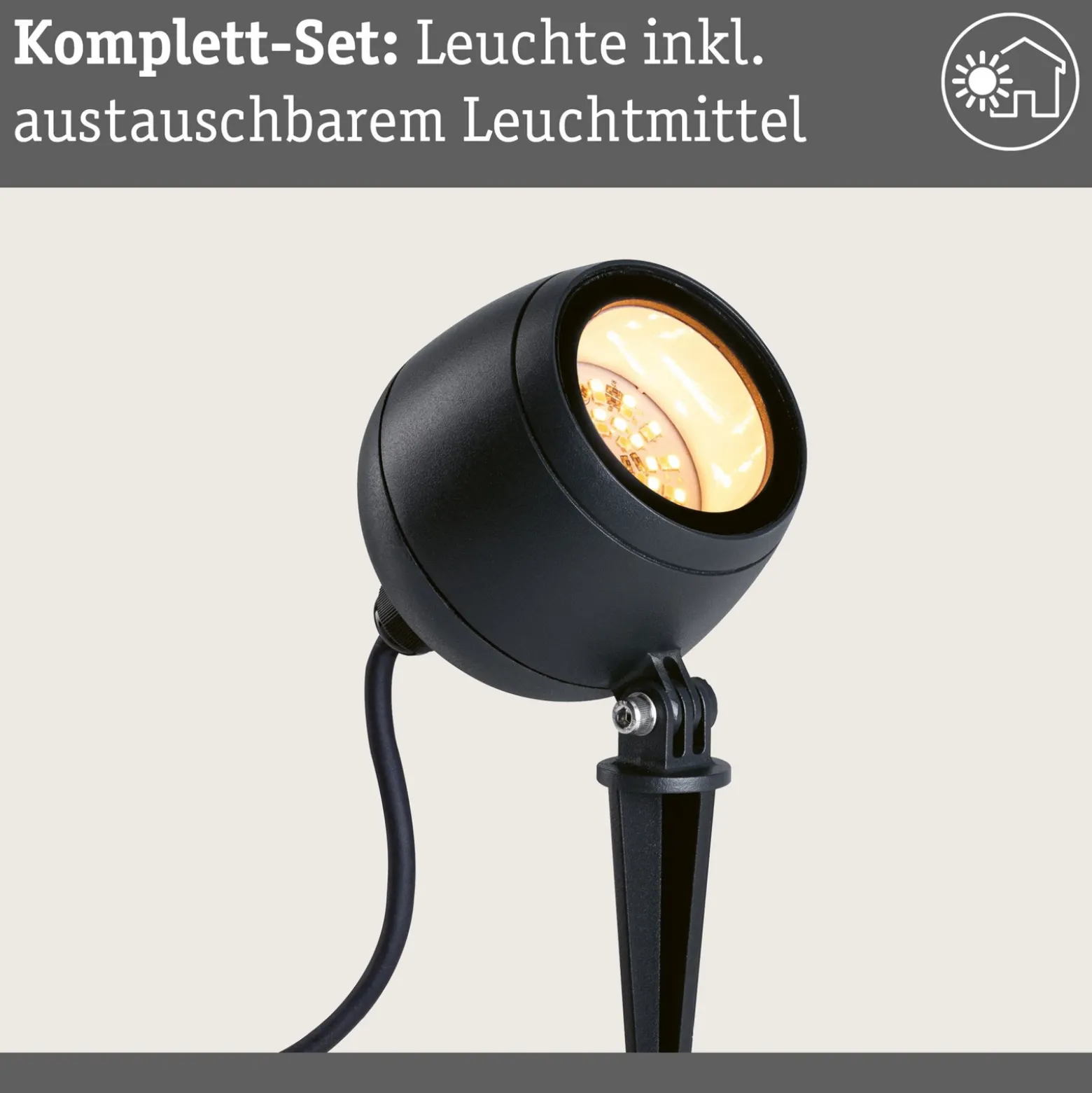 Paulmann Smart LED, proyector de suelo con piqueta Kikolo, CCT, antracita, IP65