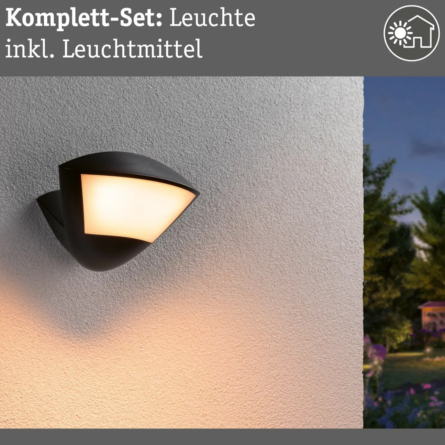 Paulmann Smart Sensor lámpara de pared exterior Skyla antracita CCT IP44