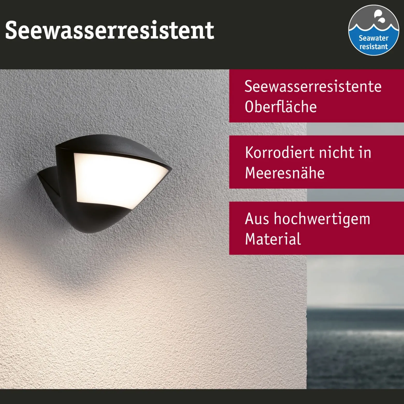Paulmann Smart Sensor lámpara de pared exterior Skyla antracita CCT IP44