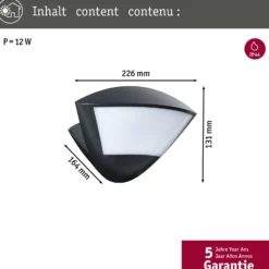 Paulmann Smart Sensor lámpara de pared exterior Skyla antracita CCT IP44