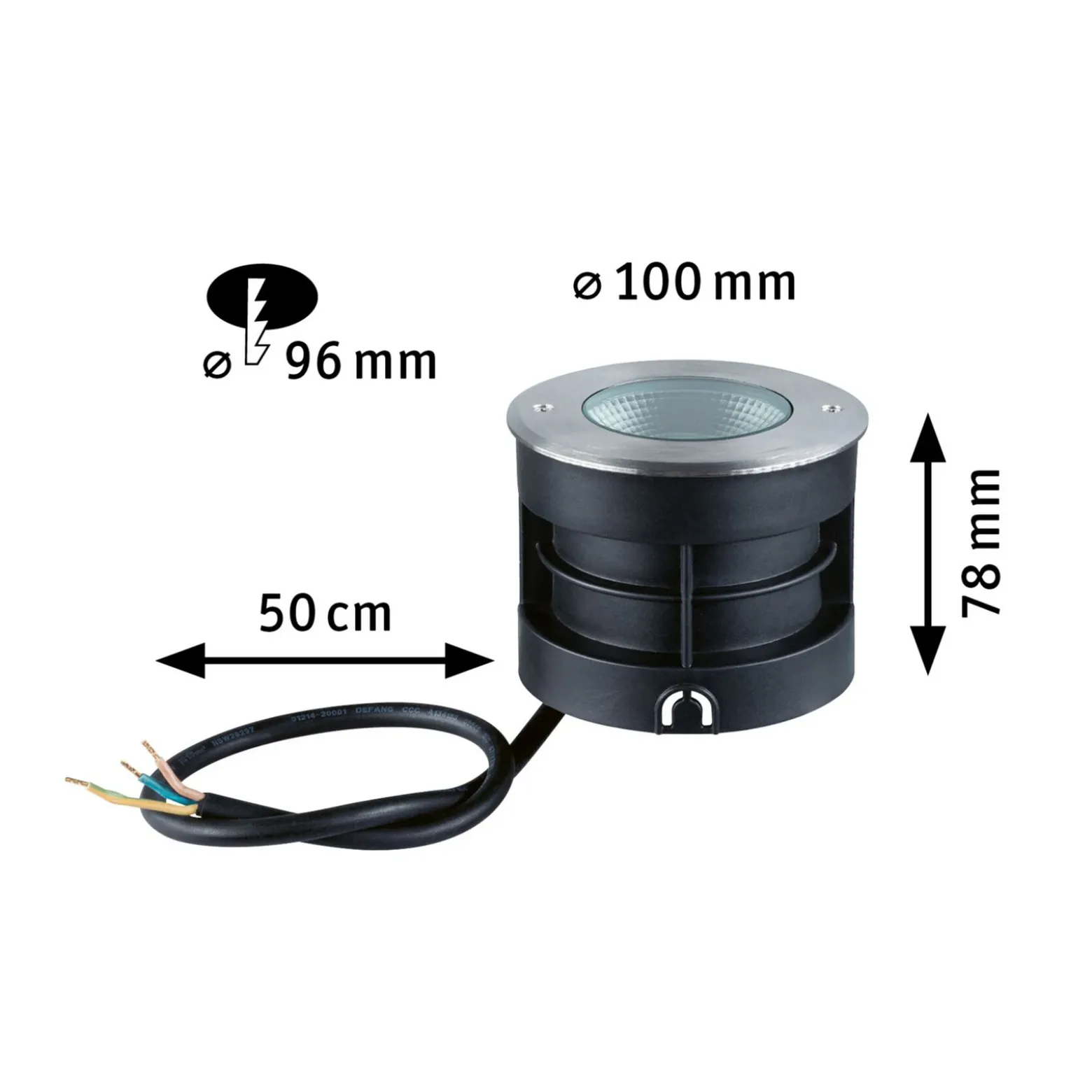 Paulmann Vanea Lámpara de suelo empotrable LED IP67, Ø 10cm