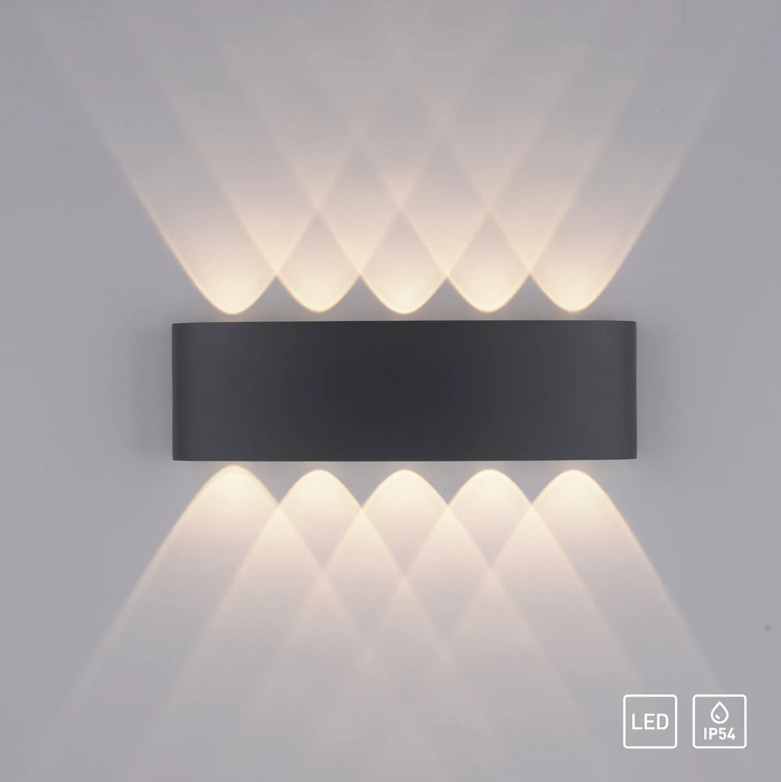 Paul Neuhaus aplique LED para exterior Carlo, 27 cm, negro