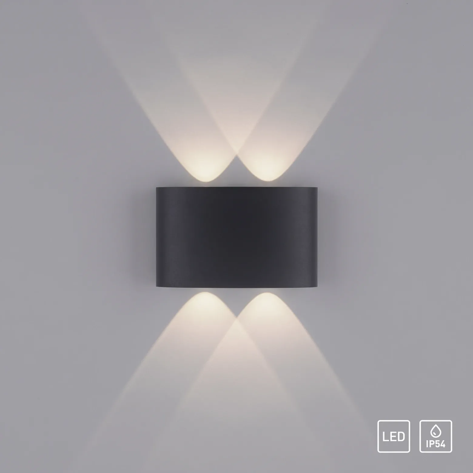 Paul Neuhaus Aplique LED para exterior Carlo, 13 cm, negro