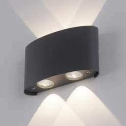 Paul Neuhaus Aplique LED para exterior Carlo, 13 cm, negro