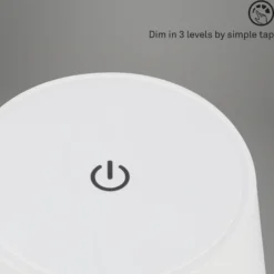 Piha Lámpara de mesa LED con batería recargable, blanca