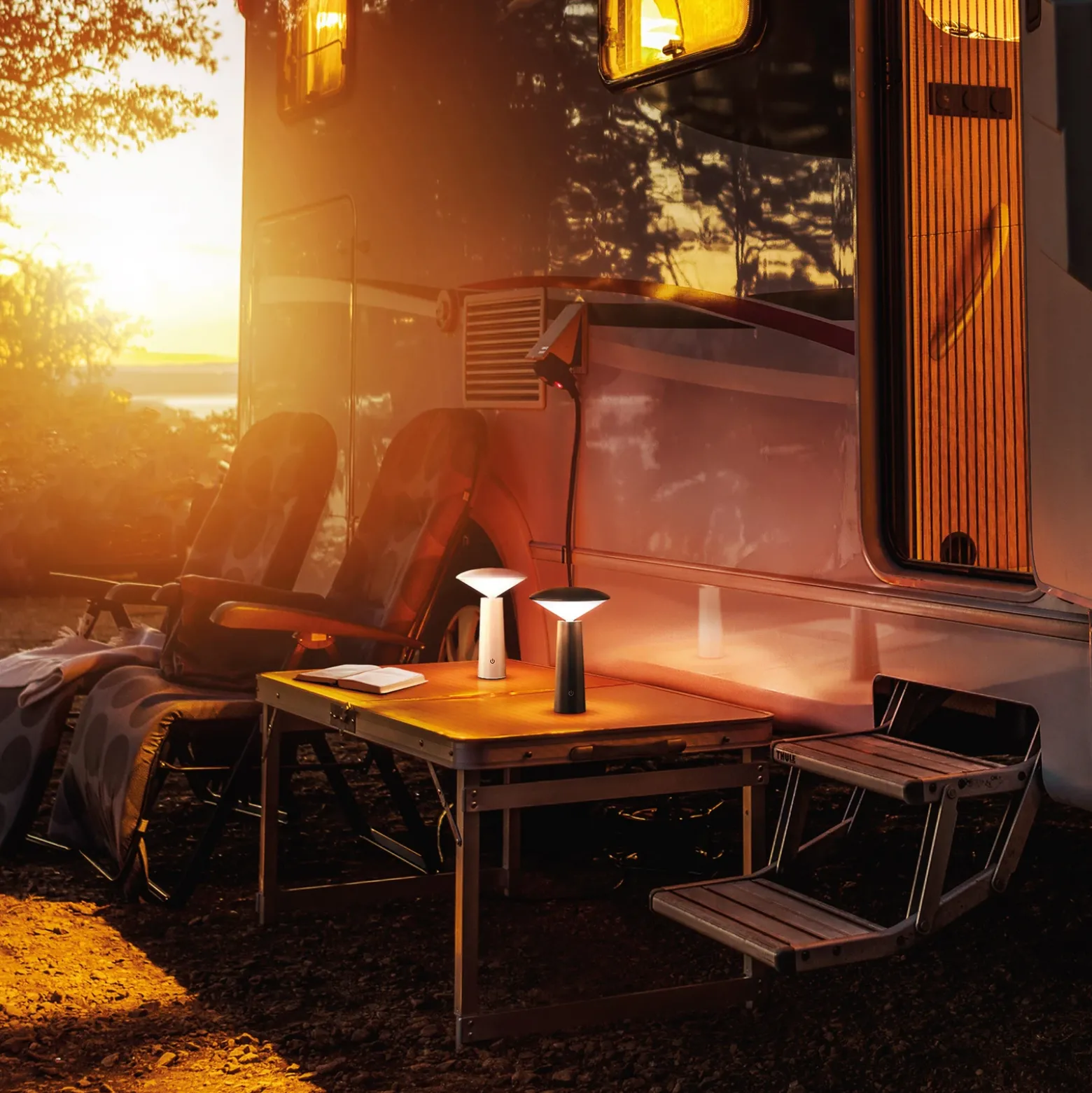 Pinto lámpara de mesa LED, CCT, blanco