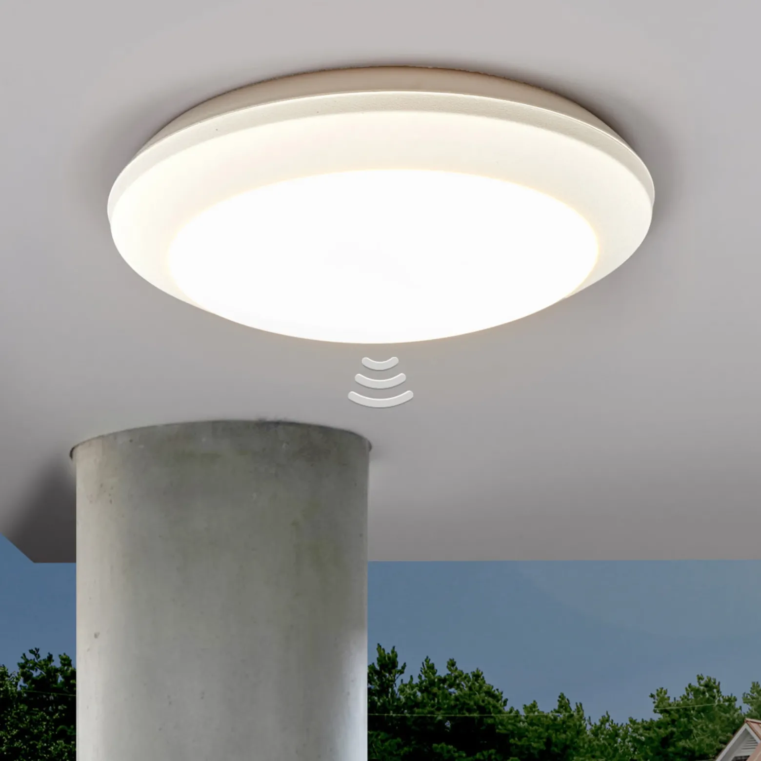 Plafón con sensor Umberta 2 x E27 blanco