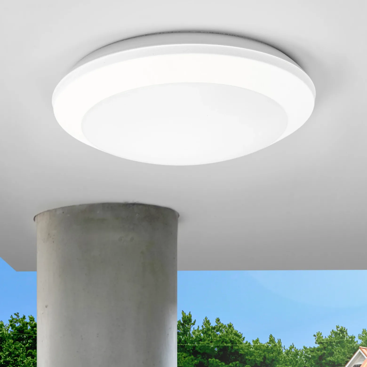 Plafón con sensor Umberta 2 x E27 blanco