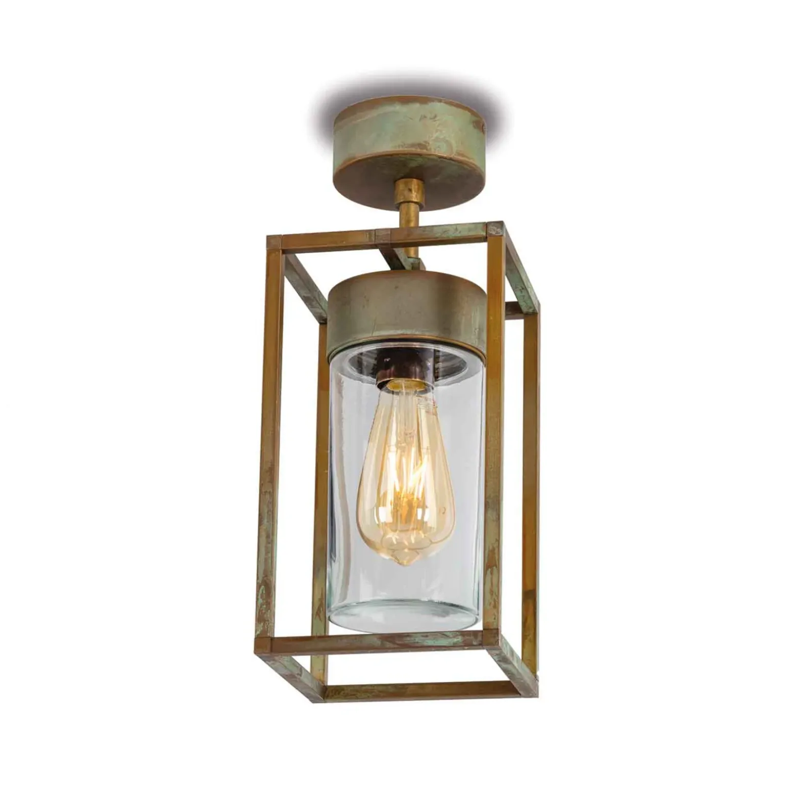 Plafón Cubic³ 3367 latón envejecido/claro