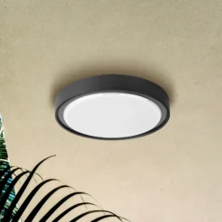 Plafón LED de exterior Anabella, gris oscuro