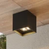 Plafón LED Eveta de Lindby, 10 cm, antracita, aluminio, IP65