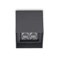 Plafón LED Eveta de Lindby, 10 cm, antracita, aluminio, IP65