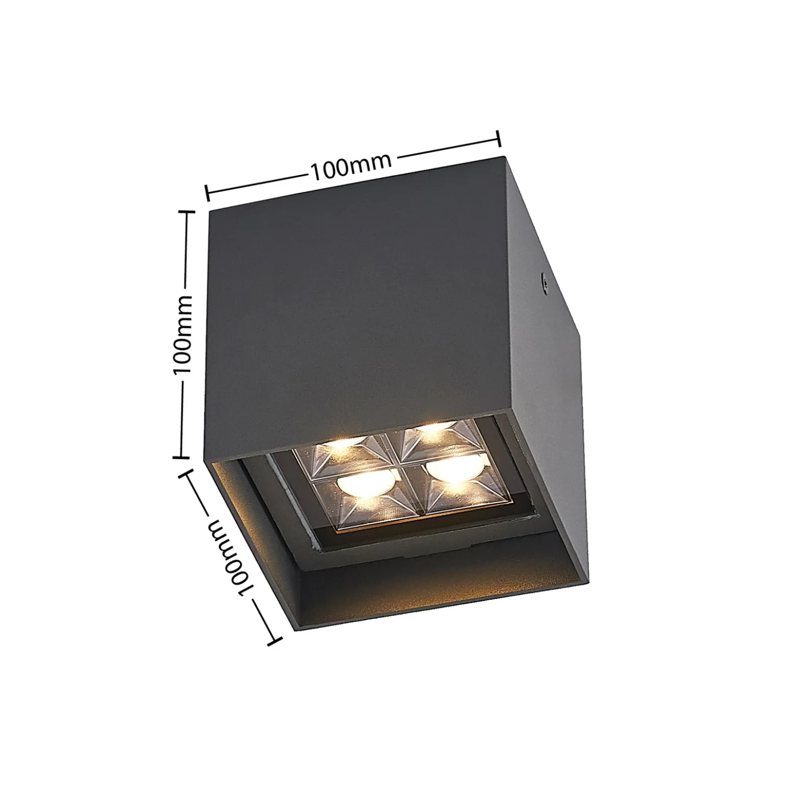 Plafón LED Eveta de Lindby, 10 cm, antracita, aluminio, IP65