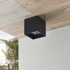 Plafón LED Eveta de Lindby, 10 cm, antracita, aluminio, IP65