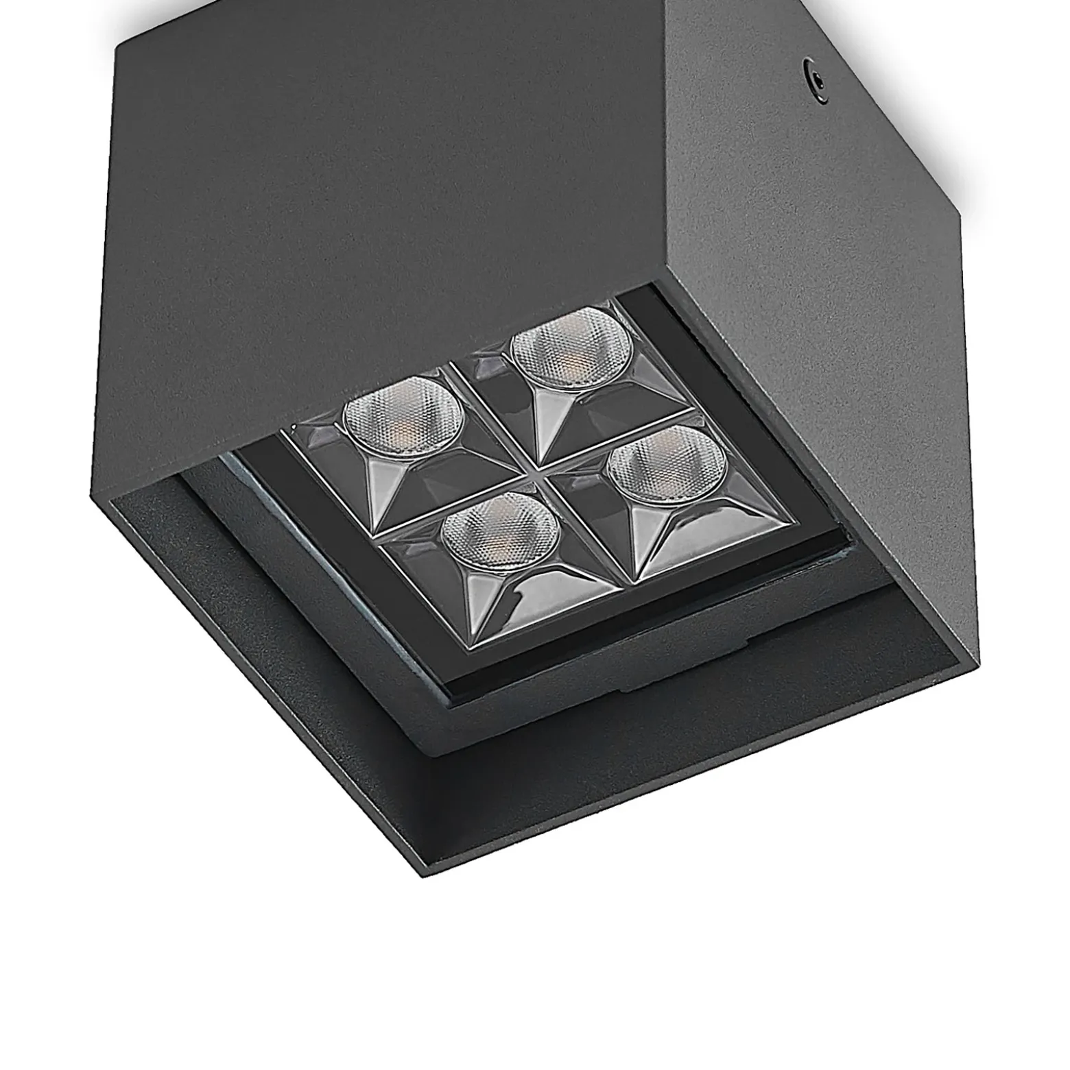Plafón LED Eveta de Lindby, 10 cm, antracita, aluminio, IP65