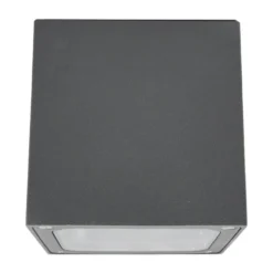 Plafón LED Lucande Tanea, 12 x 12 cm, gris oscuro, IP54