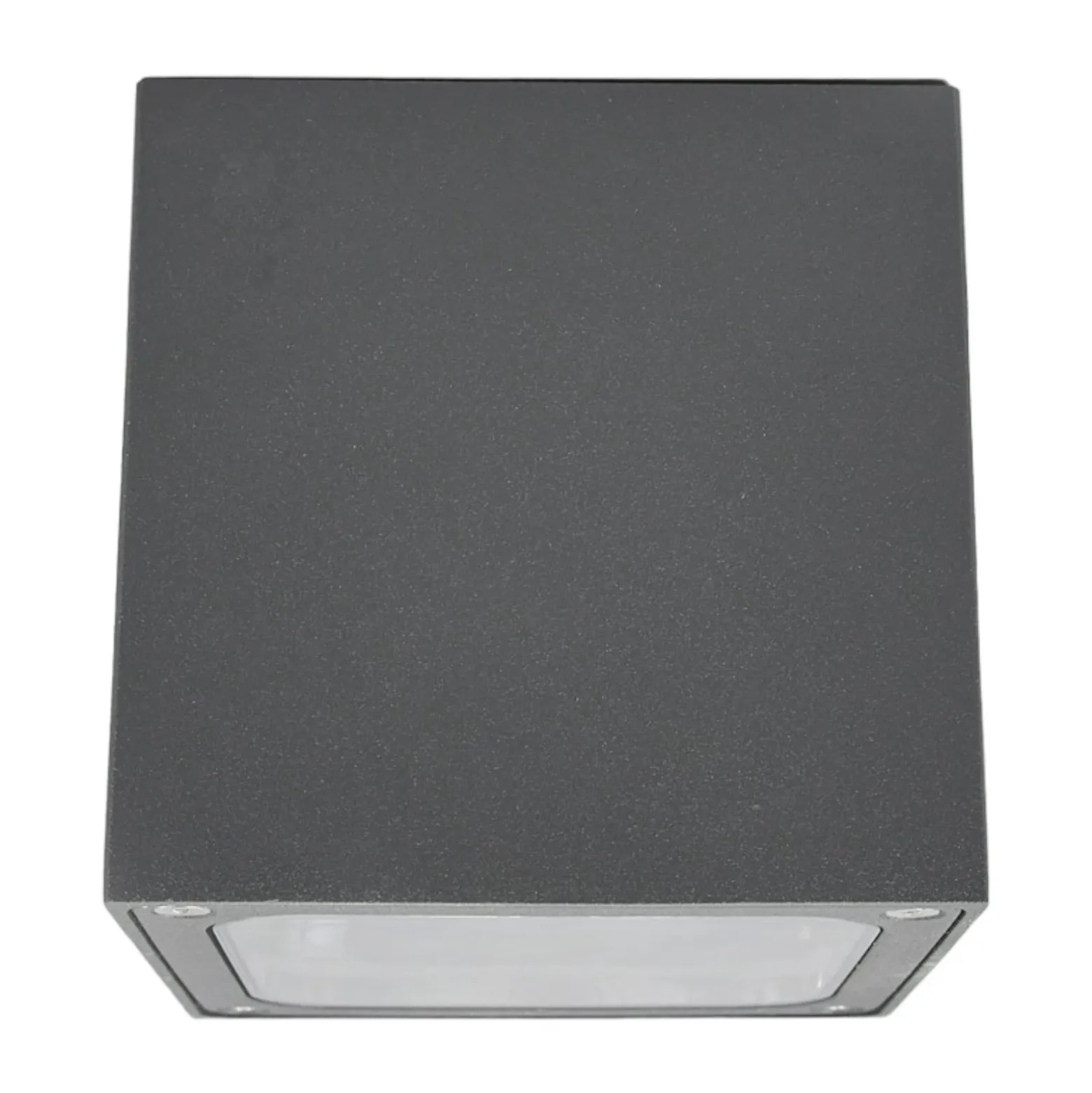 Plafón LED Lucande Tanea, 12 x 12 cm, gris oscuro, IP54