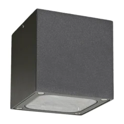 Plafón LED Lucande Tanea, 10 x 10 cm, gris oscuro, IP54