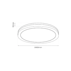 Plafón LED Marlon, Ø 40 cm, negro, plástico, IP54