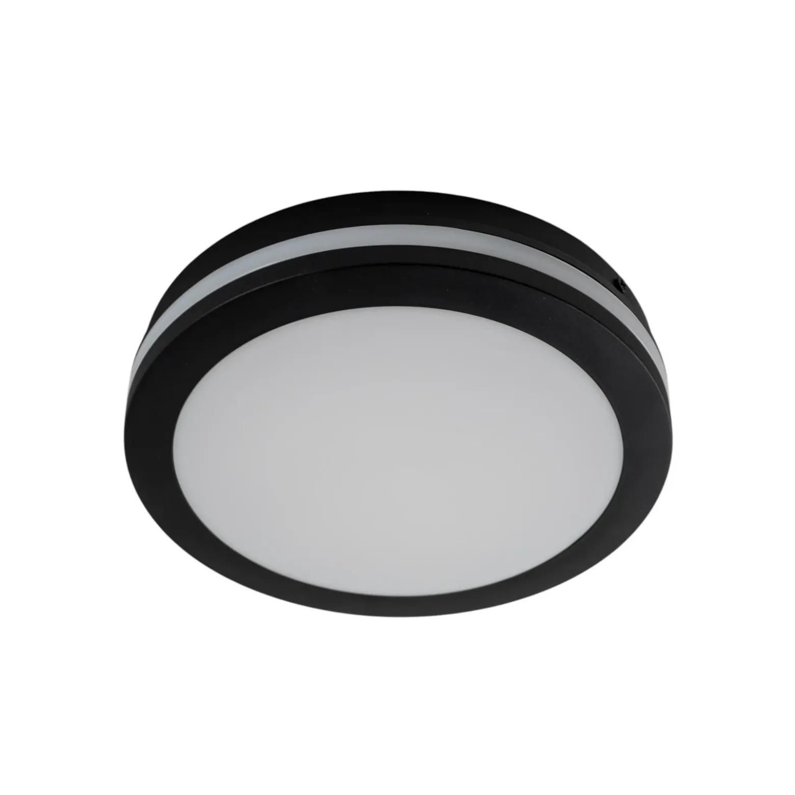 Plafón LED Marlon, Ø 22 cm, negro, plástico, IP54