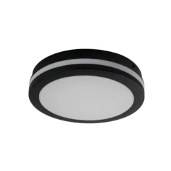 Plafón LED Marlon, Ø 22 cm, negro, plástico, IP54