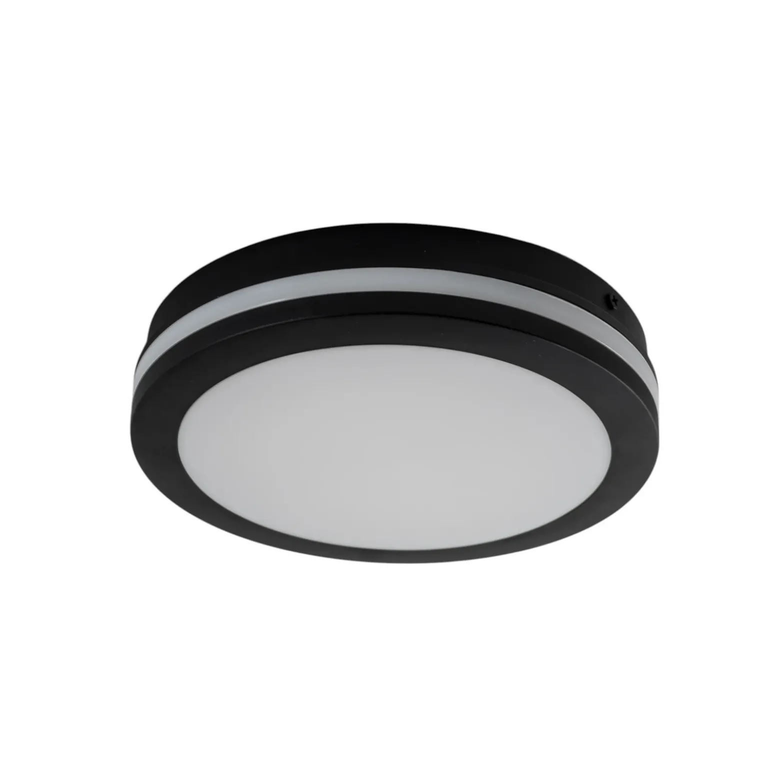 Plafón LED Marlon, Ø 22 cm, negro, plástico, IP54
