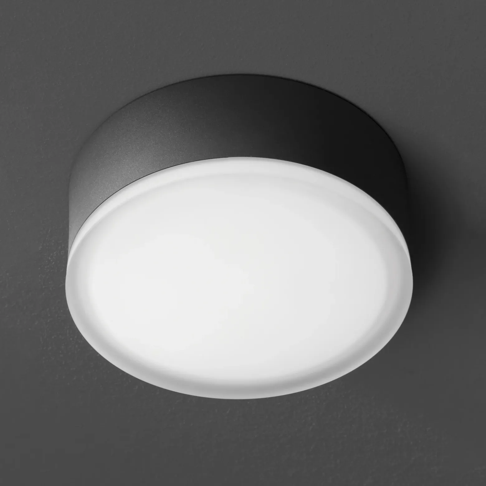 Plafón LED 1421 para exterior, grafito Ø 20,5cm
