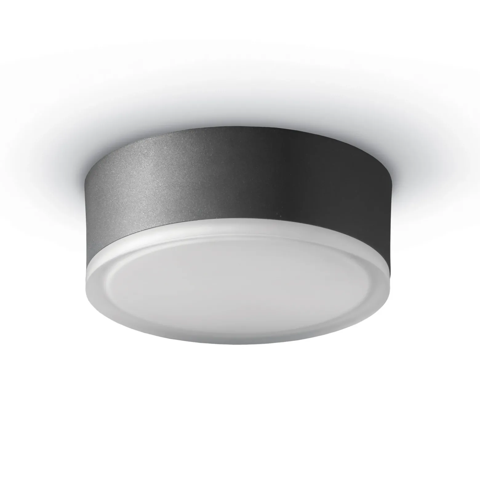 Plafón LED 1421 para exterior, grafito Ø 20,5cm