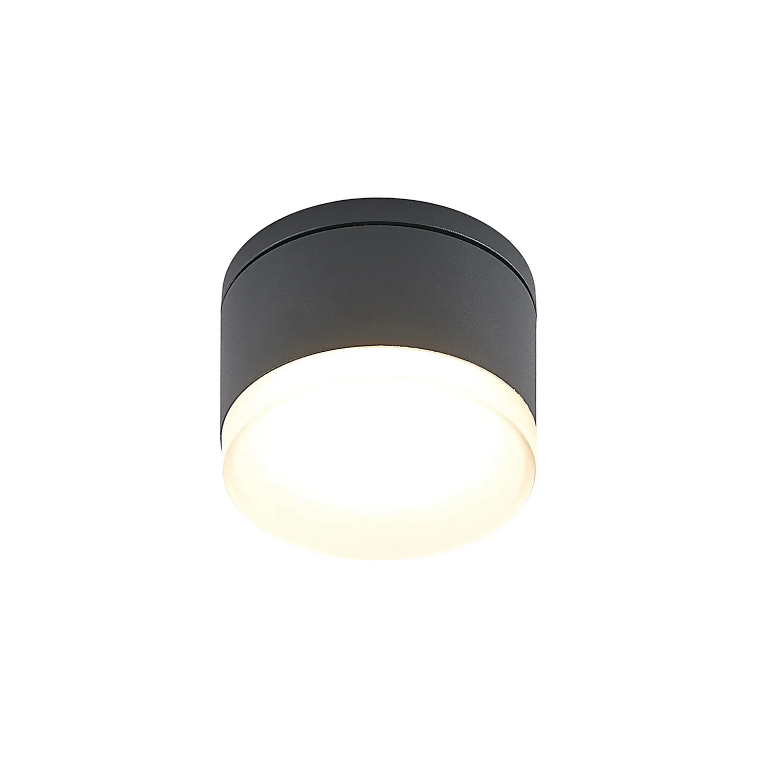 Plafón LED para exterior Lindby Mathea, cilíndrico